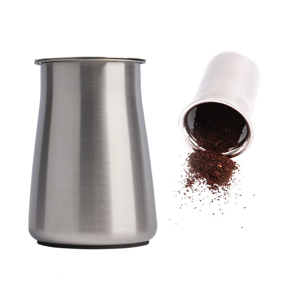 Watchget Coffee Sifter - Fine Mesh 250M Stainless Steel Coffee Powder Sieve - Non-Slip Base, Silver