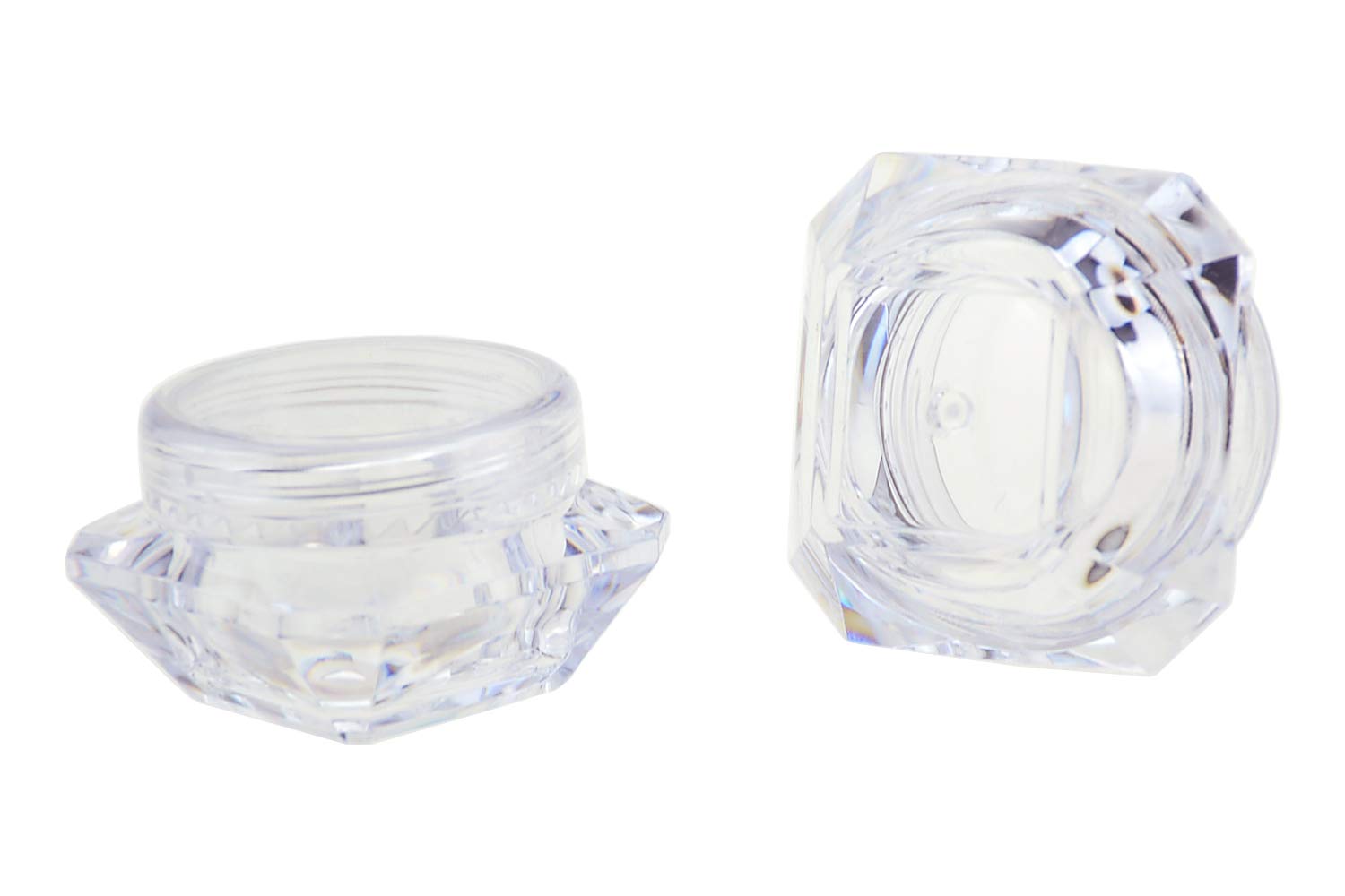 Wowlife 50Pcs 5 Gram/5 Ml Cosmetic Sample Empty Container Diamond Plastic Jars For Cream, Eye Shadow, Nails, Powder, Jewelry, Li