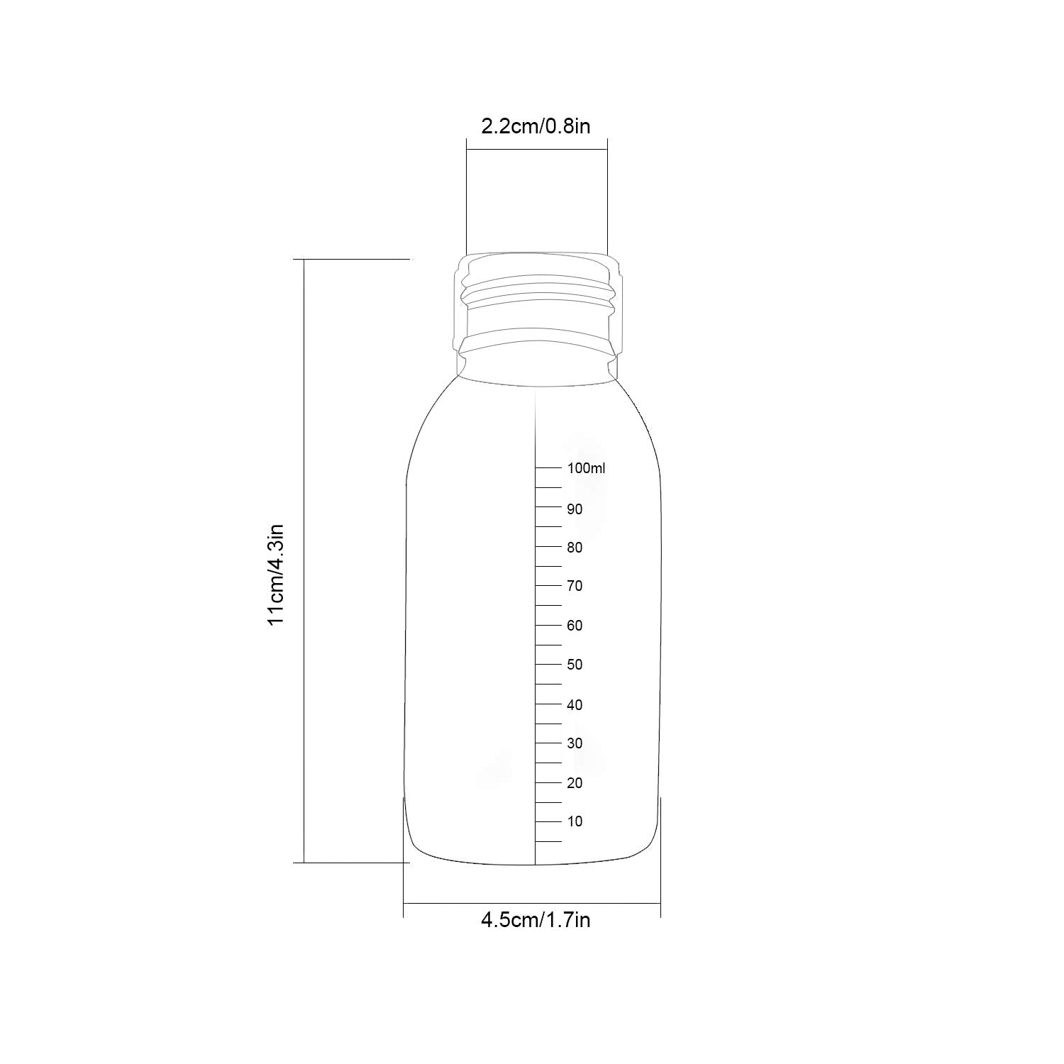Trendbox Pack Of 5-100Ml Clear Empty Pet Mini Storage 100Ml/100G/100Cc Bottles Hard Plastic Durable Turn Screw Cover Cap Round F