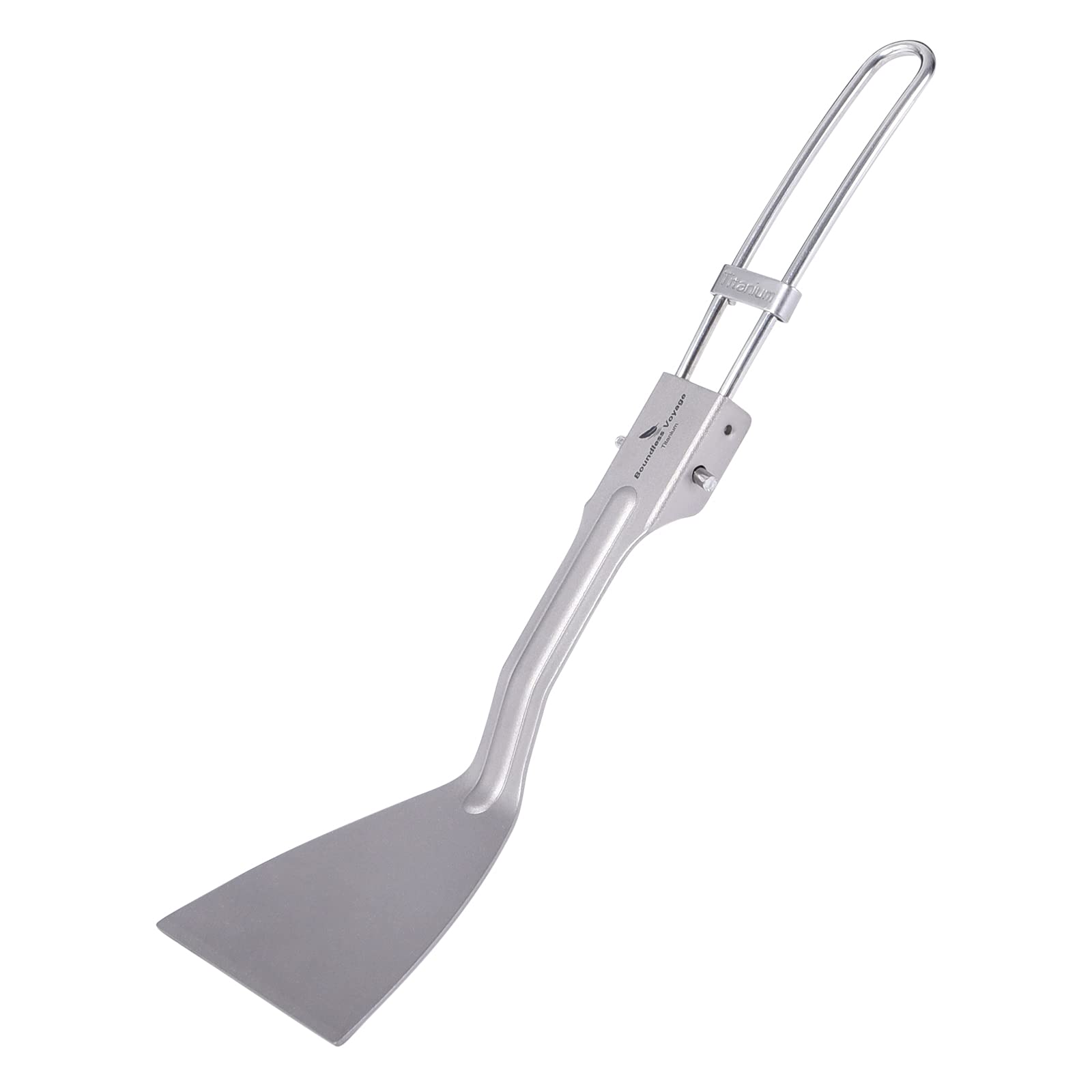Boundless Voyage Titanium Mini Wok Spatula With Folding Handle Kitchenware 6.89Inch For Camping Hiking Picnic A-Ti1076T