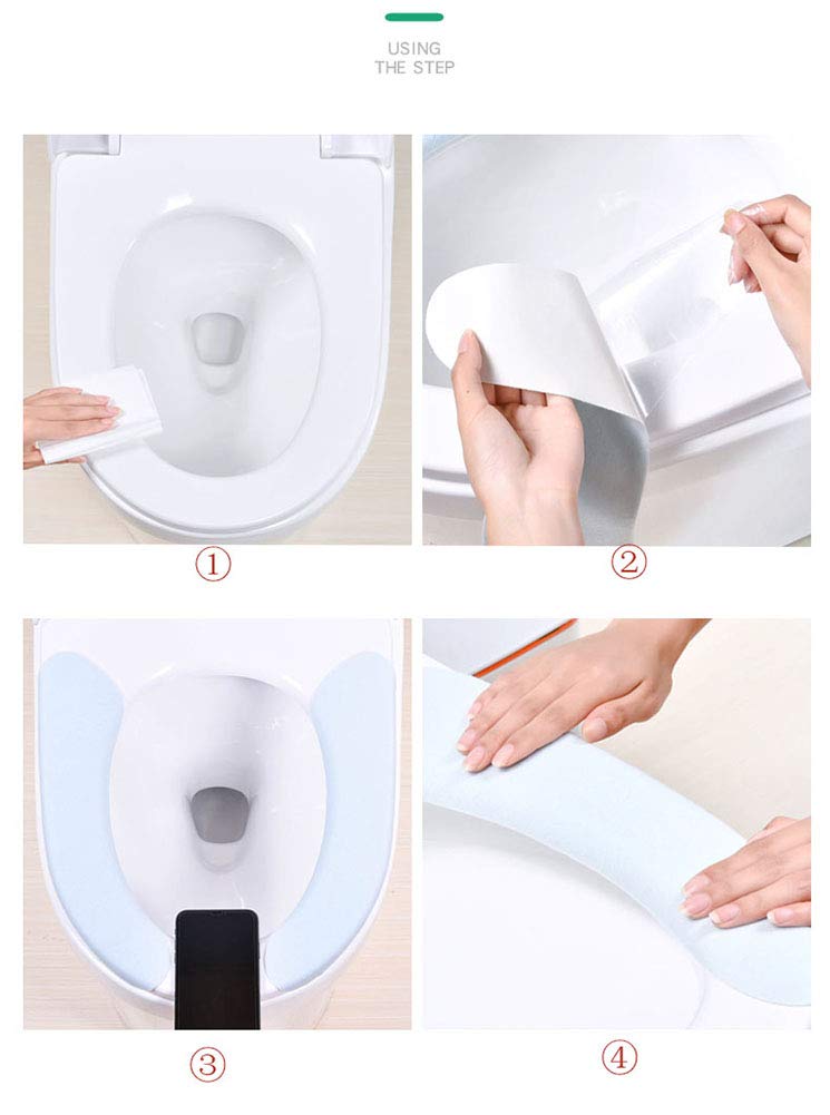 Viseaga Bathroom Warmer Toilet Seat Cover Pads, 4 Pack, Washable & Reusable Cushions for Winter Comfort