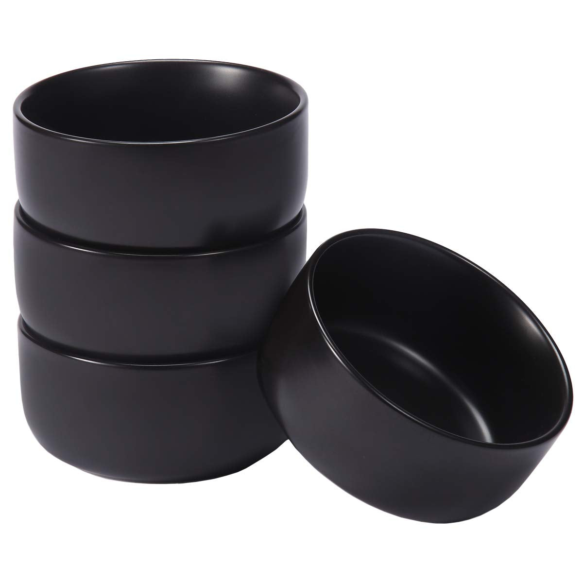 Aquiver 10 Ounces Ceramic Bowl Set - Porcelain Matte Small Bowls - Side Dishes For Desserts, Ice Cream, Snacks, Condiments, Souf