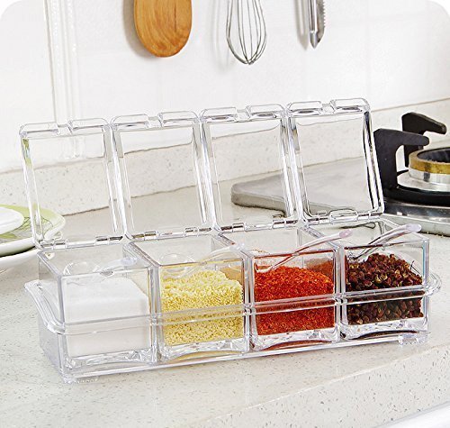 Svk Dream Kitchen Condiment Box Rotatable Spices Storage Box Seasoning Box