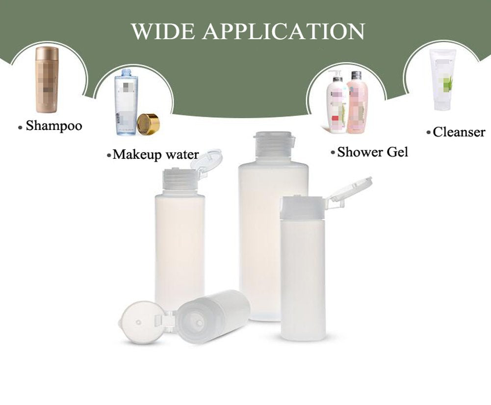 Upstore 2Pcs Empty Refillable Plastic Clear Soft Tube Squeeze Bottle Jars With Flip Cover Cosmetic Makeup Packing Storage Holder