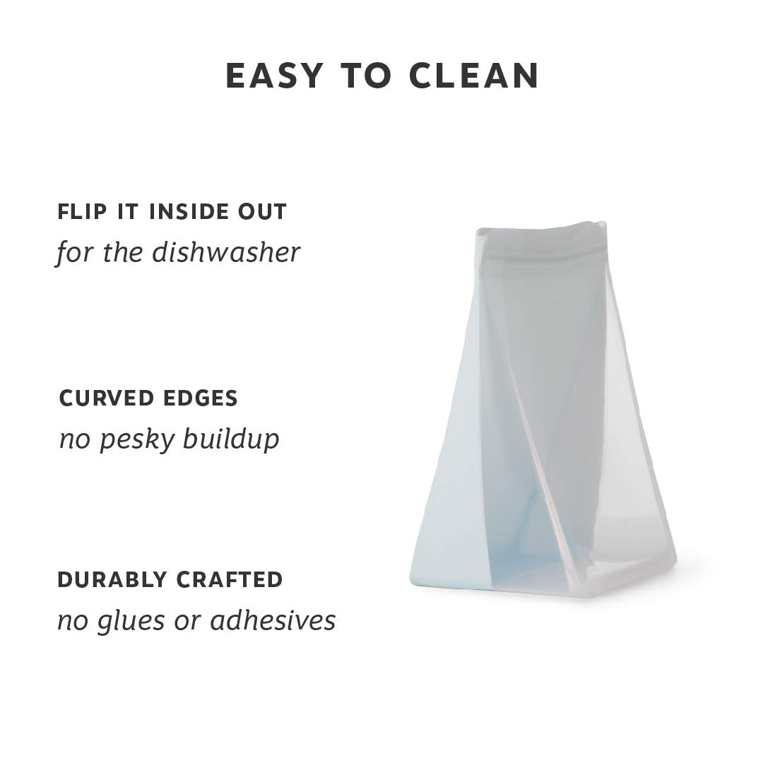 W&P Porter Silicone Reusable Storage Bag, Sandwich (36Oz Stand-Up), Mint, Food Storage Container, Microwave And Dishwasher Safe,