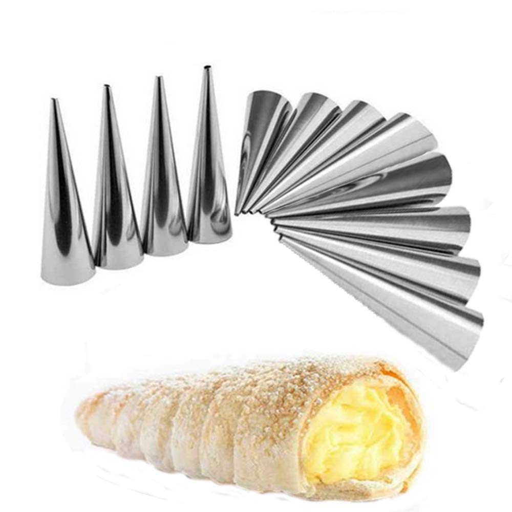 Hofumix Baking Tools Cannoli Tubes Ice Cream Molds Cream Horn Molds Stainless Steel Brioche Molds For Making Croissant Ice Cream