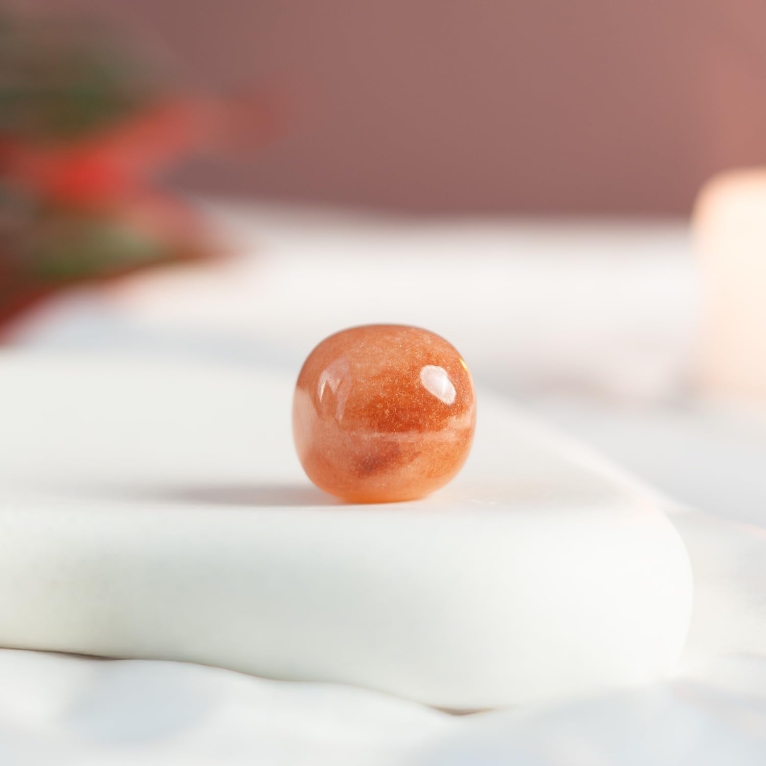 Astrotalk Red Aventurine Tumble | Boosts Vitality, Courage & Motivation | Stone for Manifestation, Energy & Protection | Office Table & Living Room Decor | Gift for Man & Woman
