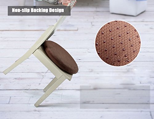 Sigmat Memory Foam Seat Cushion Anti-Slip Soft Round Stool Cushion Chair Pad 16 Inch Coffee