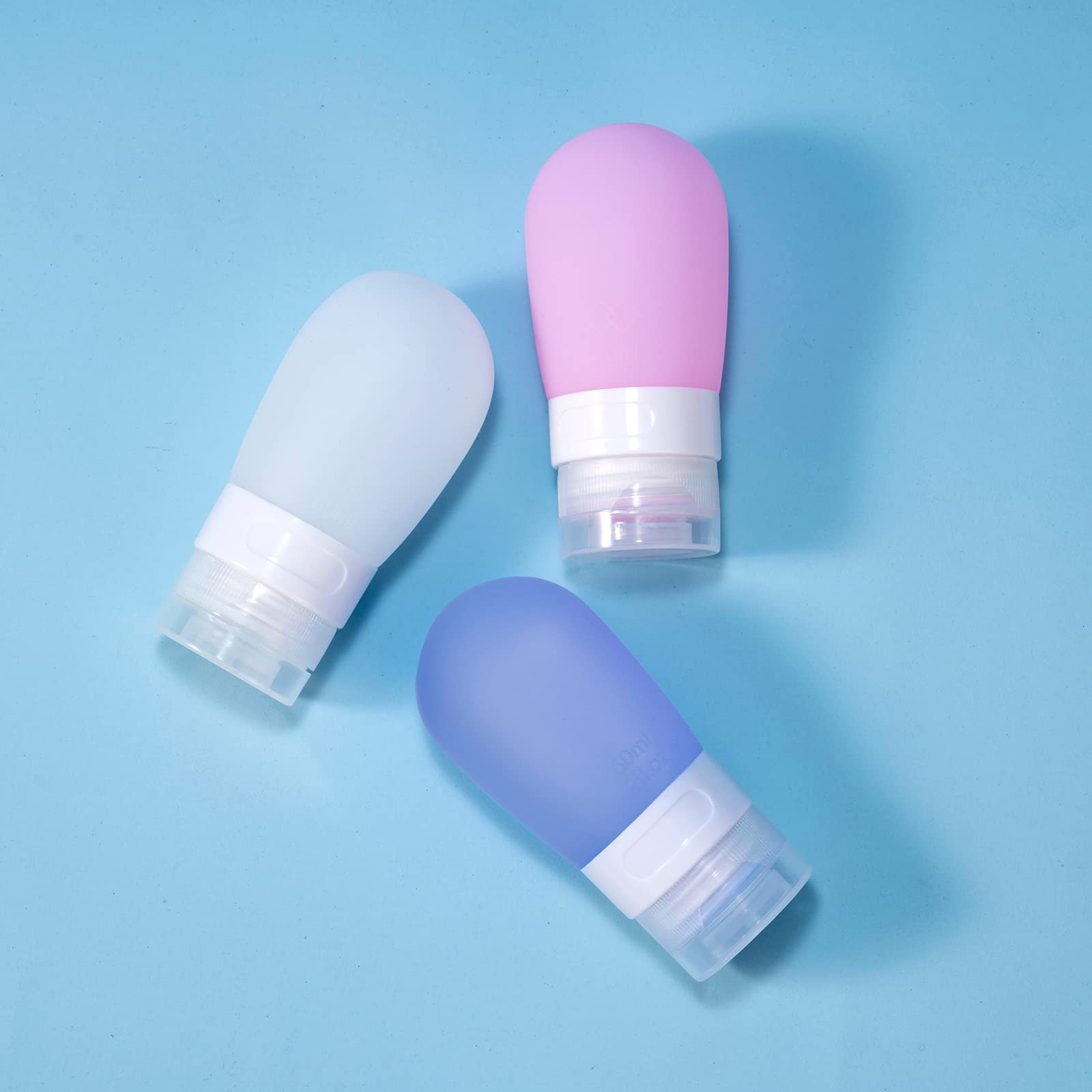 Kismetics Leak Proof Squeezable Silicone Travel Bottles, Reusable, Refillable Bottles, Bulb Shape, Sustainable, Tsa Carry On App