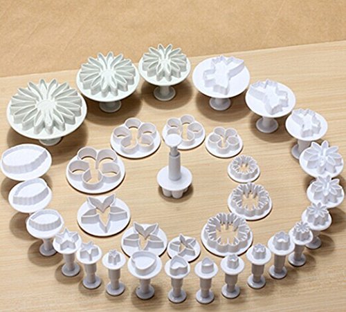 Zuoyou 33 Piece Fondant Cake Cookie Plunger Cutter Sugarcraft Flower Leaf Butterfly Heart Shape Decorating Mold Diy Tools