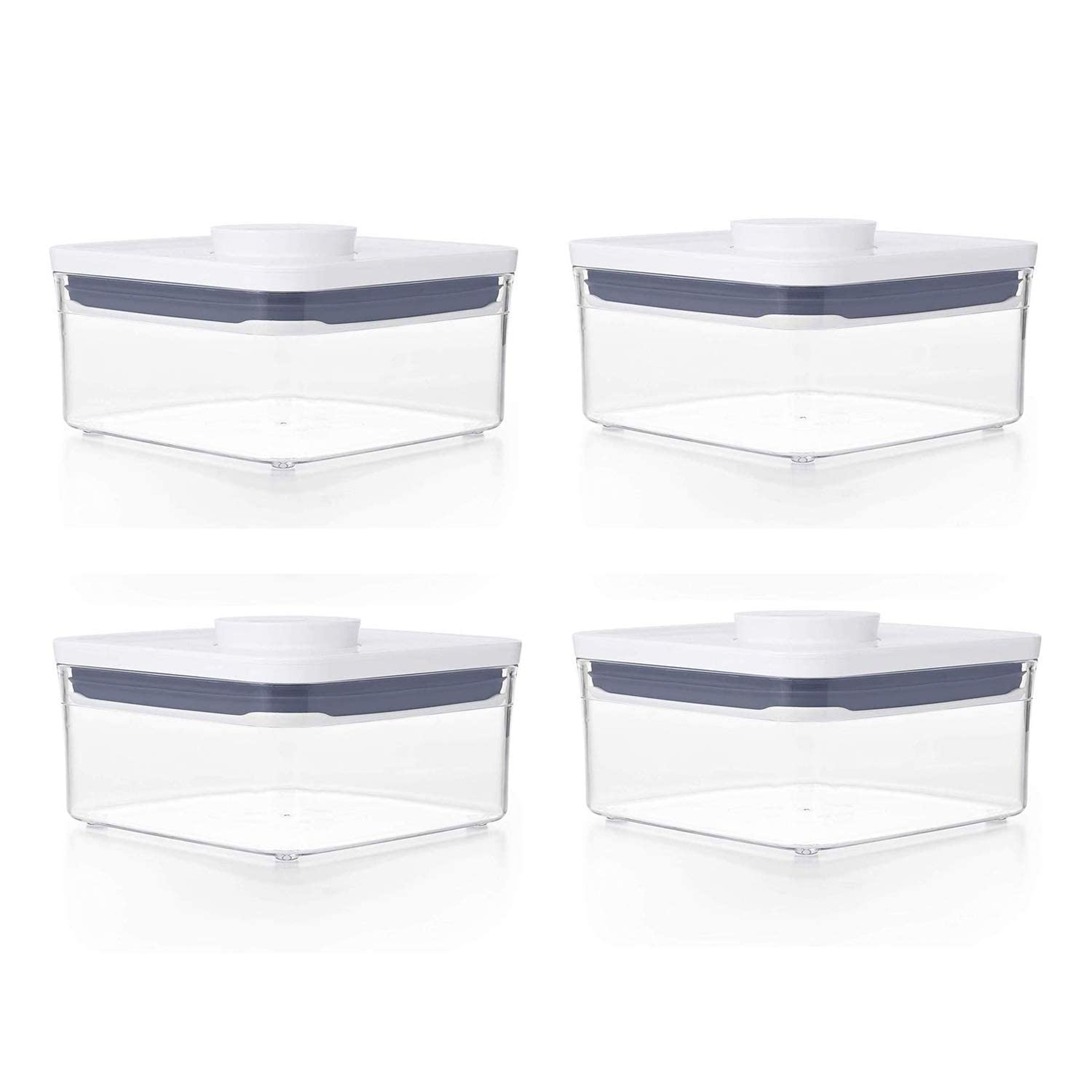 Oxo Good Grips Pop Container - Airtight Food Storage - 1.1 Qt Square (4 Pack)