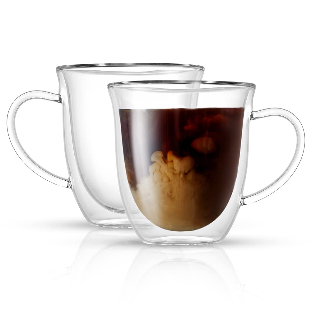 Joyjolt Serene Double Walled Insulated Glasses Coffee Mug (Set Of 2) 13.5 Ounces