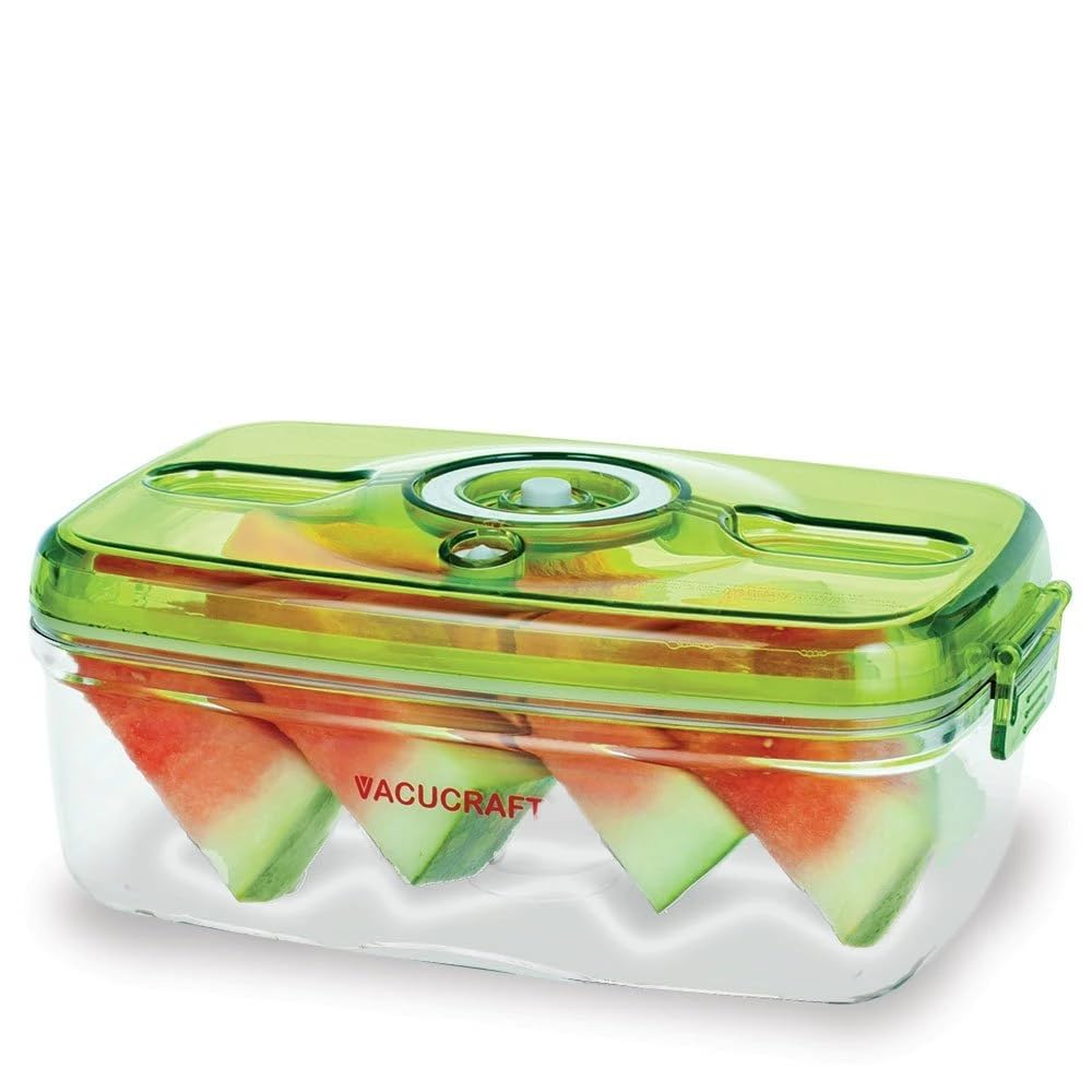Vacucraft Plastic Food Storage Containers With Airtight Lids - Rectangle - 3 Pack - Great For Vegatables, Fruits And Meats - Kee