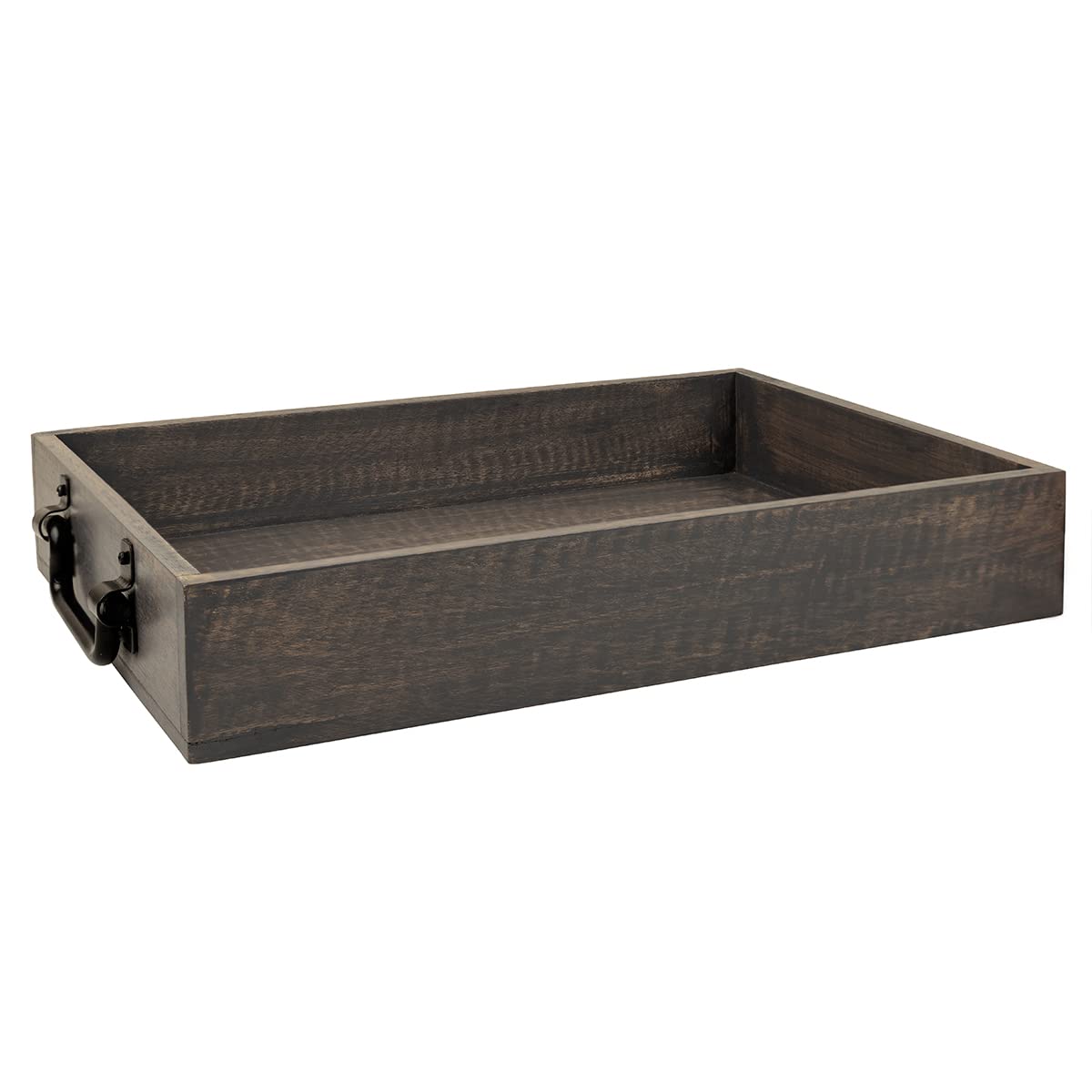 Gocraft Handmade Wooden Tray With Metal Handles | Decorative Serving Trays For Breakfast In Bed, Lunch, Dinner, Appetizers, Pati
