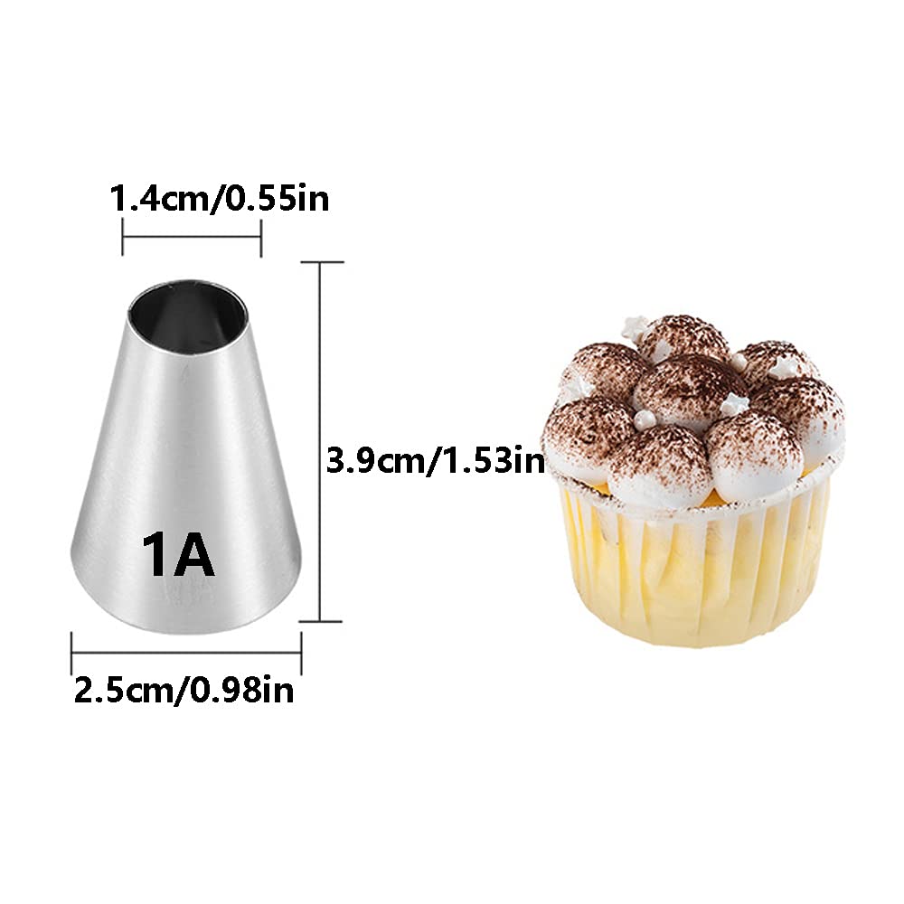 Large Piping Tips Set,Icing Tips With 1M Open Star Decorating Tip,2D Drop Flower Frosting Tip,1A Round Pastry Tip And 895 Basket