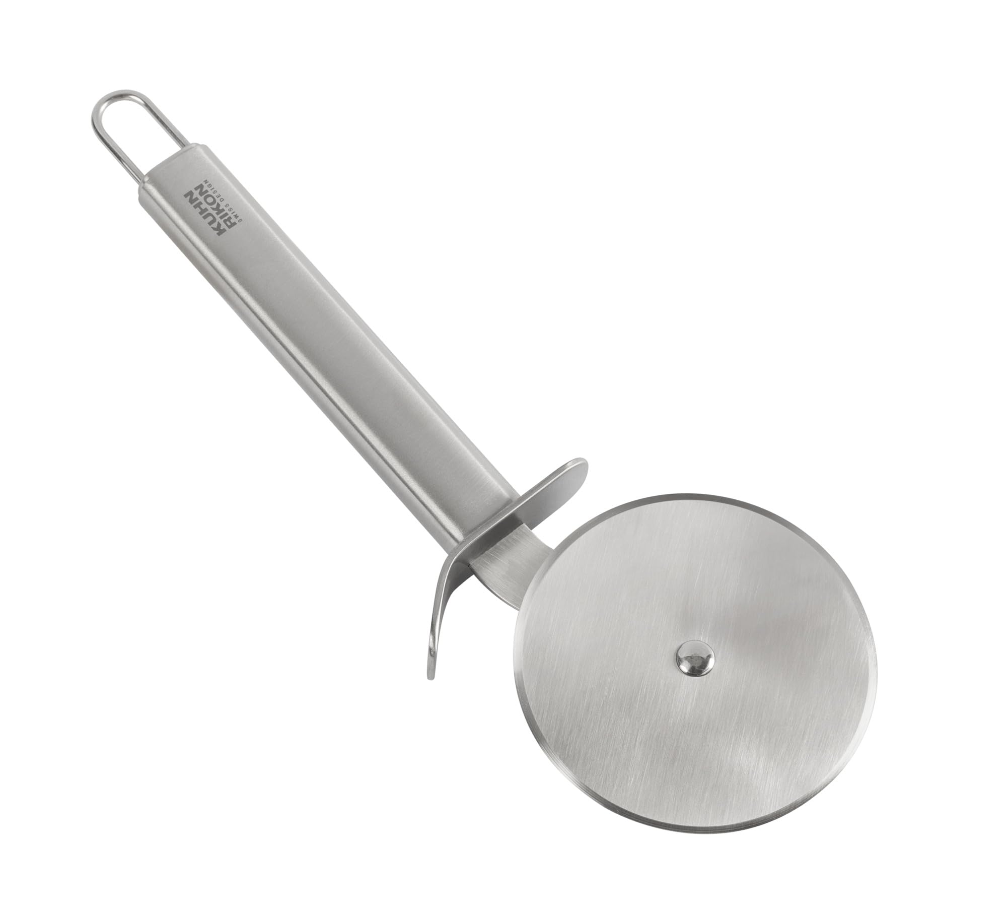 Kuhn Rikon Essential Pizza Cutter - Sharp Stainless Steel Wheel with Safety Guard - Effortless Slicing for Pizza, Flatbreads & P