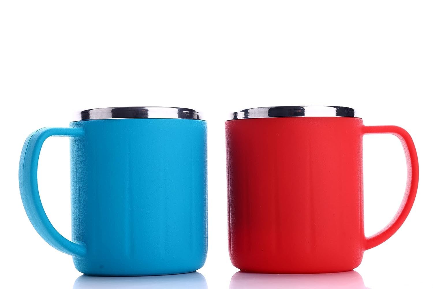 Gladnes 200Ml Double Wall Insulated Stainless Steel Coffee/Tea Mugs With Plastic Inner & Lid | Reusable Multicolor Doggy Cups Fo