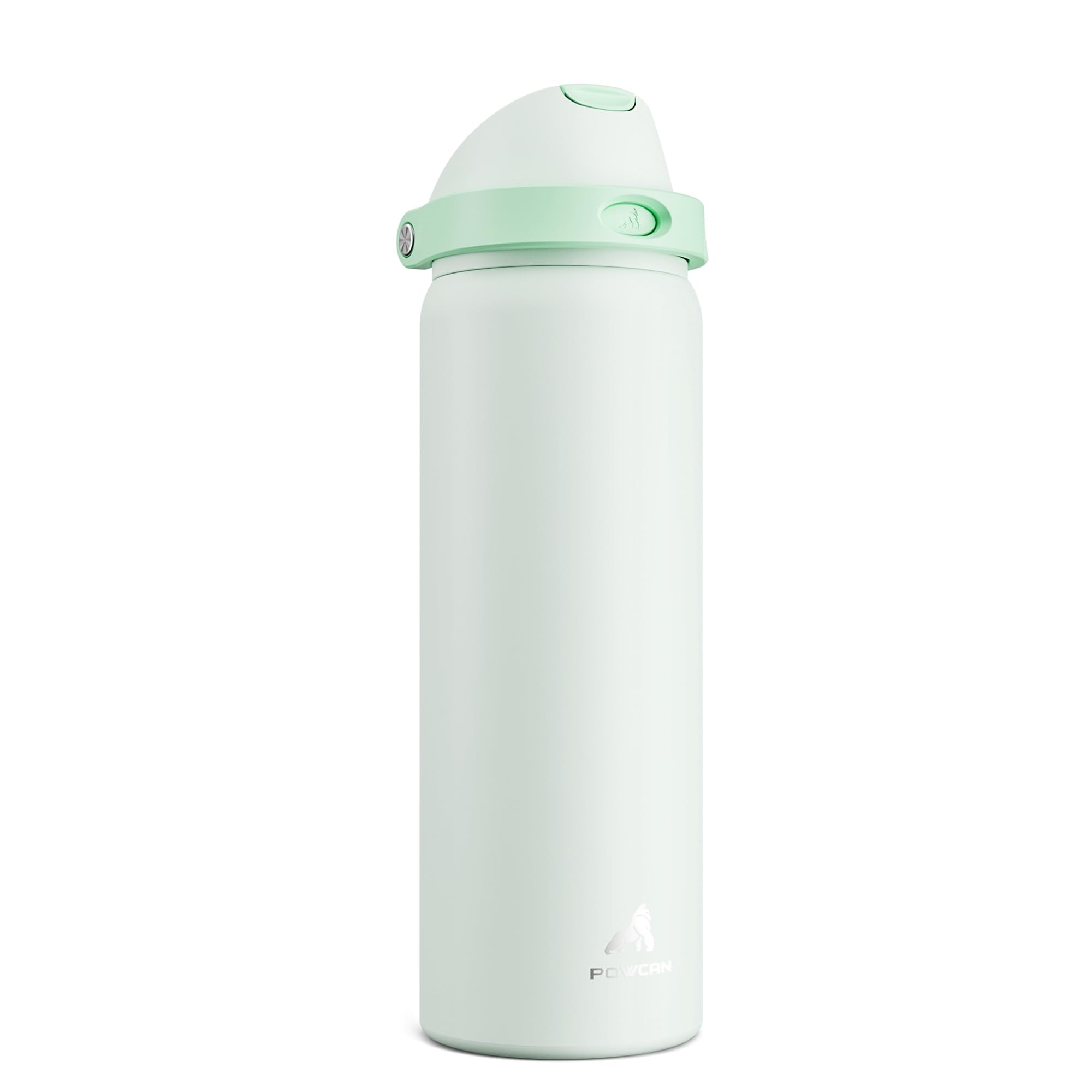POWCAN 32 oz Sports Water Bottle for Workout: Spill Proof Lid with Straw, Double Walled, BPA-Free, Insulated Stainless Steel Fla