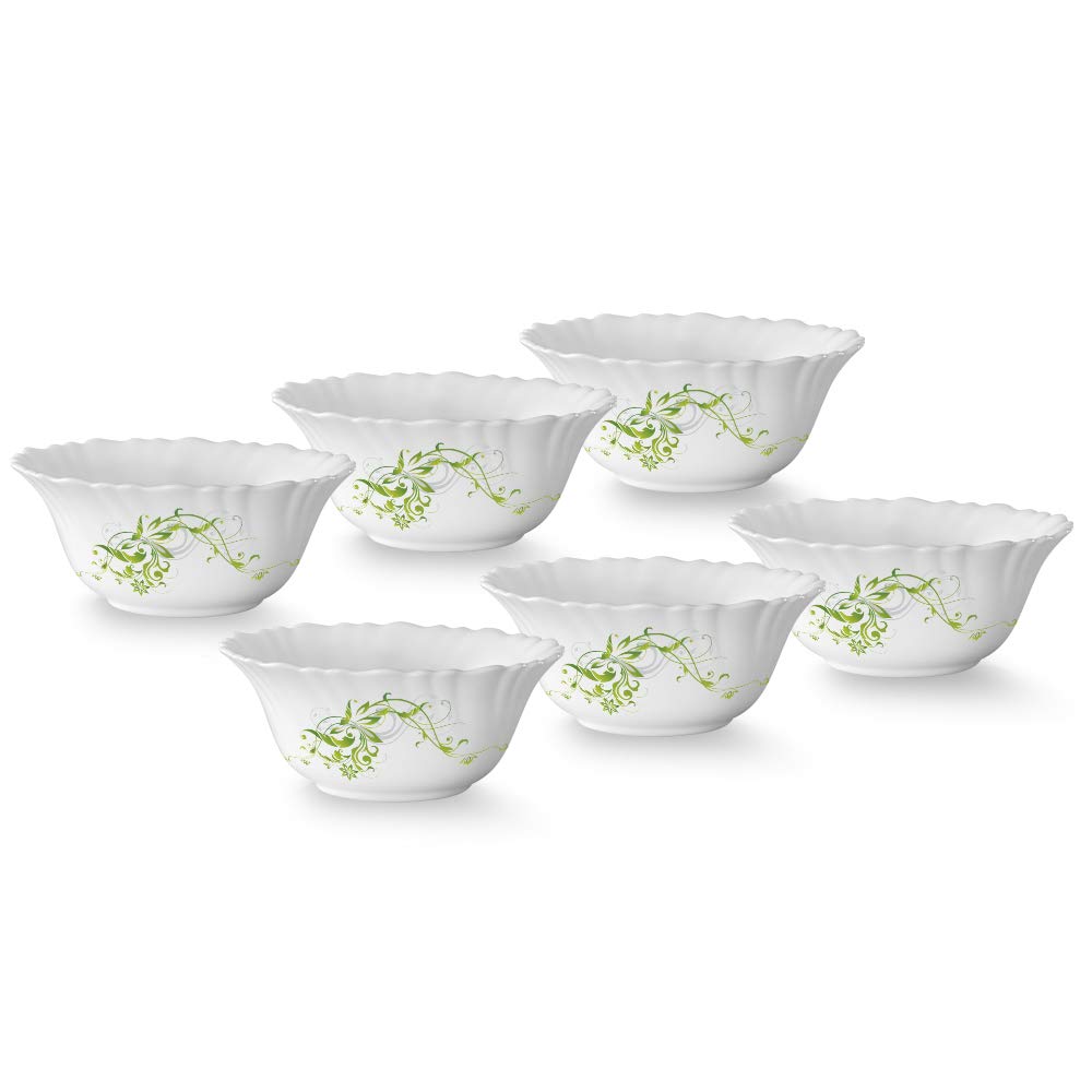 Larah By Borosil Green Dawn Opalware 2 Pc Breakfast Set | 390 Ml Mug With Bowl Set (1 Pc Each) | Microwave & Dishwasher Safe, Bo