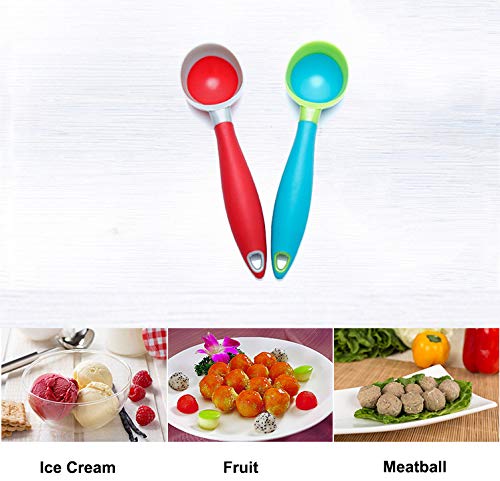 Ice Cream Scoop, 2Pcs Nonstick Anti-Freeze Food Grade Ppr + Rubber Ice Cream Scooper With The Hung Hole Design, Comfortable Hand