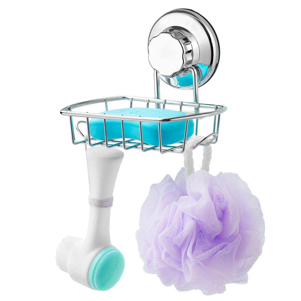 Sanno Suction Cups Shower Caddy Suction Soap Holder, Shower Organizer With Soap Holder Wall Mounted Stainless Steel Rustproof Sh