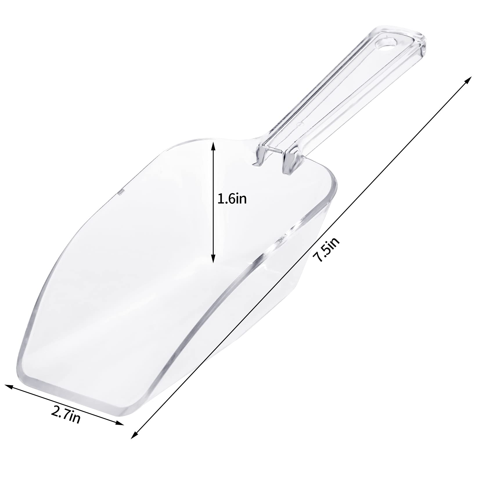 Ice Scoop Candy Buffet Containers Scoopers, Hmxpls Clear Plastic Scoop For Popcorn Cookie Candy Buckets, Podpocket Acrylic Large