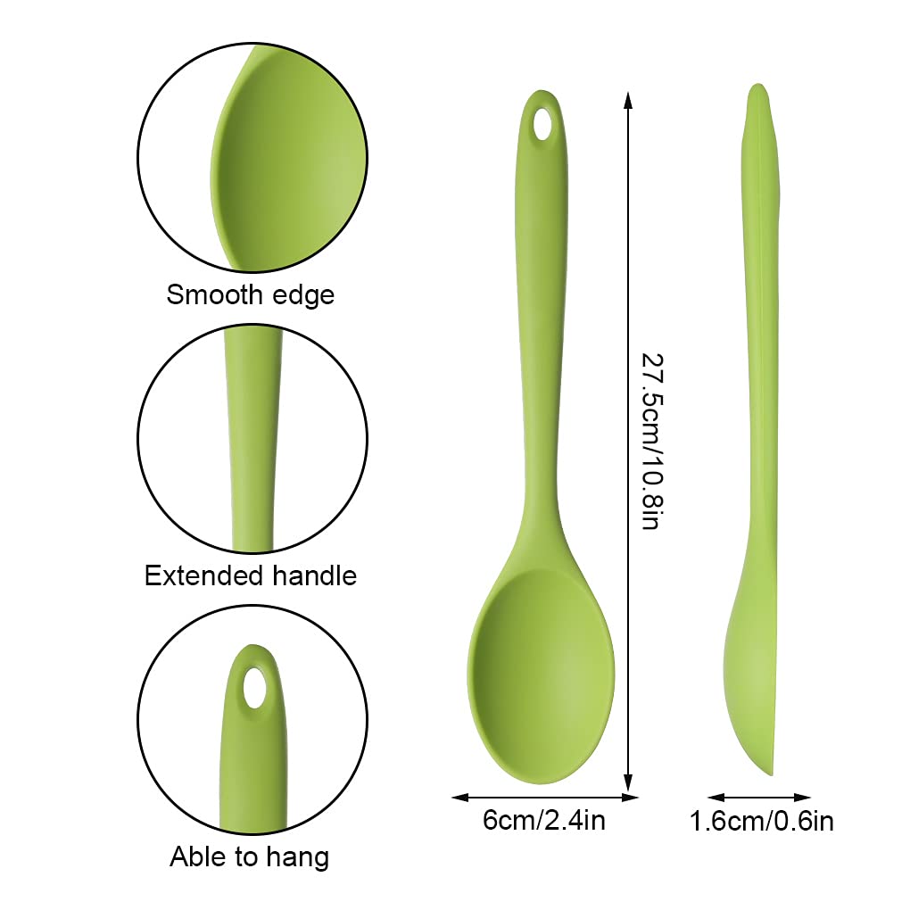 4 Pieces Silicone Spoons For Cooking, Large Silicone Mixing Spoon Set, Nonstick Heat-Resistant Cooking Spoons, 4 Colors Kitchen