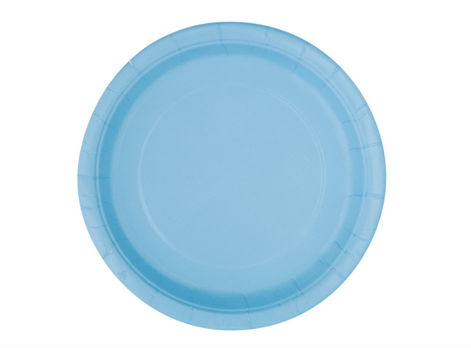 Lovely Powder Blue Solid Round Dessert Plates - Vibrant 7'' (Pack Of 20) - Sturdy & Stylish - Perfect For Birthdays, Showers & C