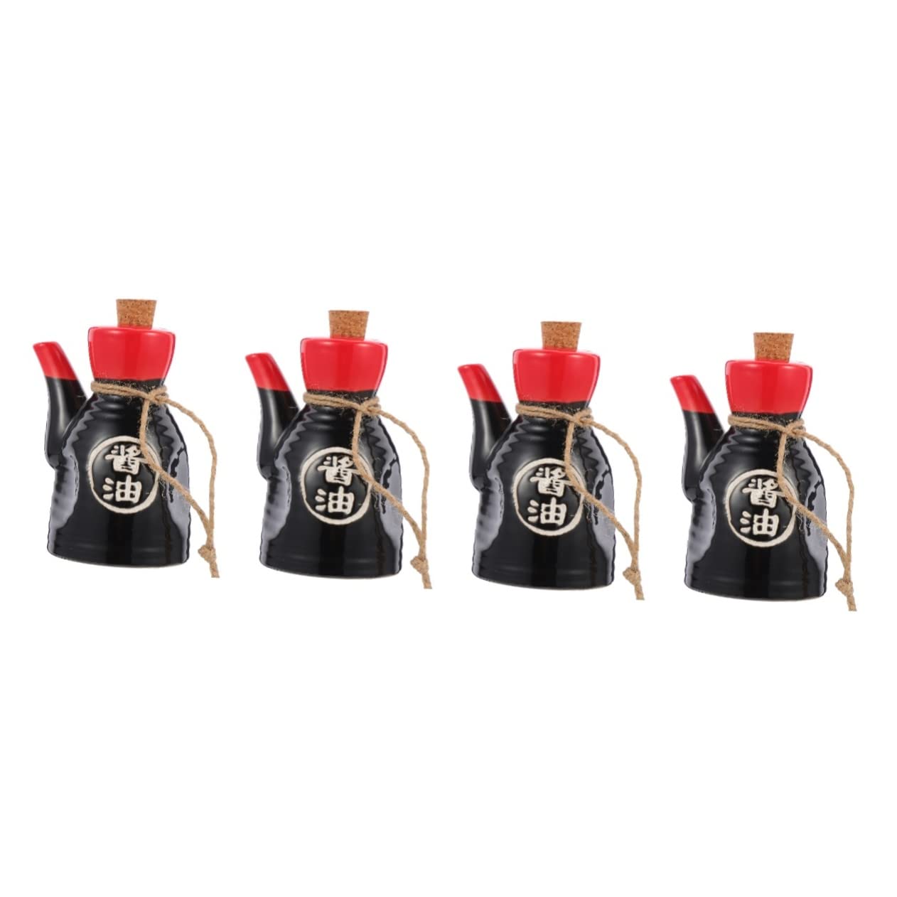 Yardwe 4pcs Japanese Style Vinegar Dispenser Elegant Ceramic Sauce Holder for Kitchen for Soy Sauce Vinegar for Home Restaurant 