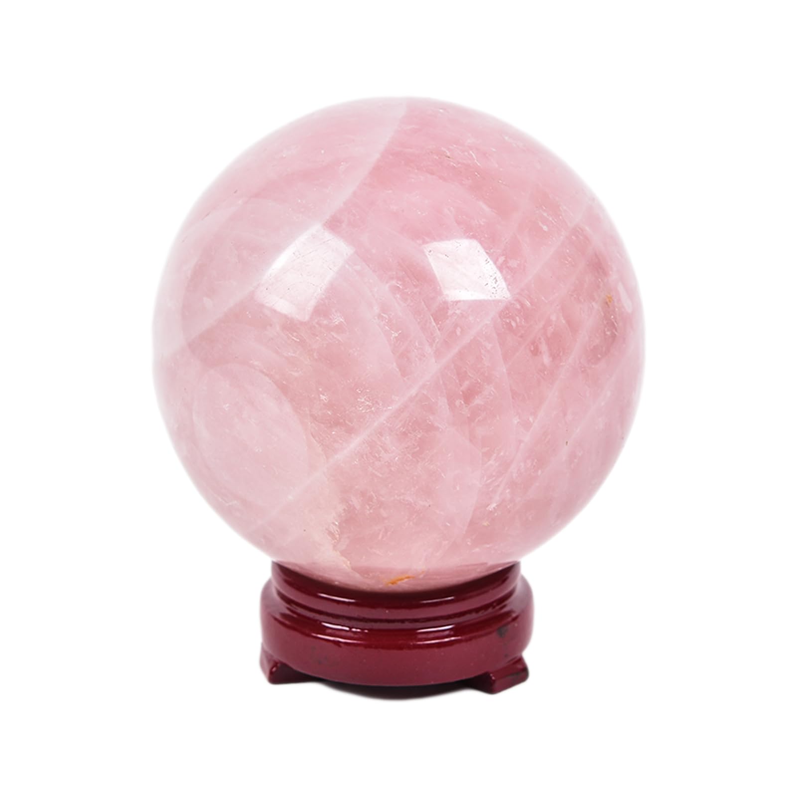 JIC Gem Natural Pink Rose Quartz Ball Sphere with Base,Class 1,10-11cm