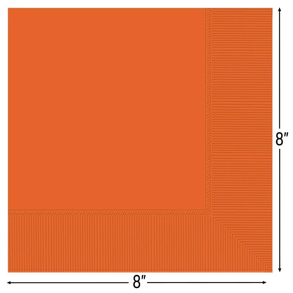 Orange Peel 2-Ply Dinner Napkins - 8'' (Pack Of 40) - Vibrant & Durable Paper Napkins For Parties, Events & Everyday Use