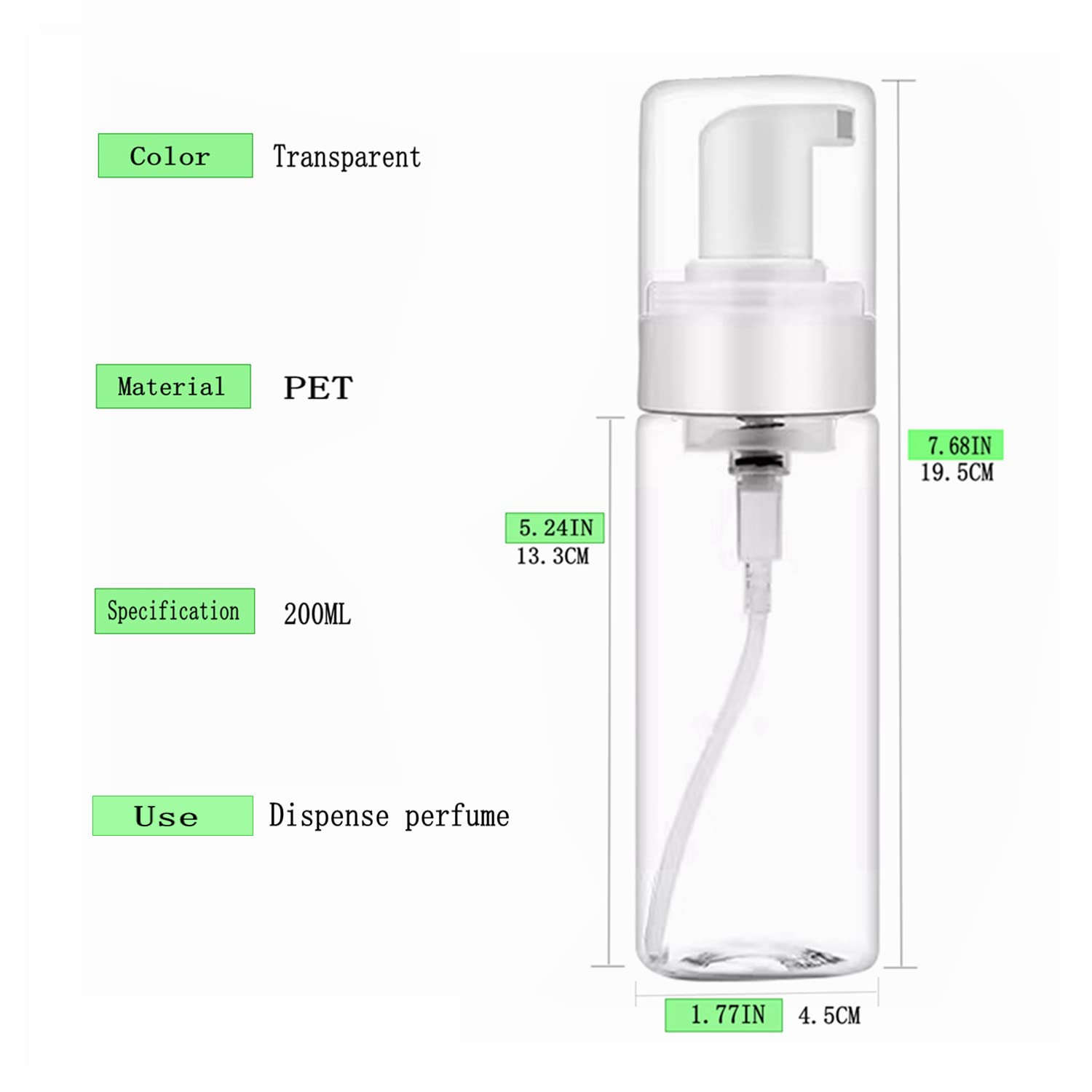 Foam Bottle Dispenser,2Pcs 200Ml/7Oz Foaming Pump Bottle Foam Soap Bottle Dispenser Transparent Empty Spray Bottles Foaming Hand