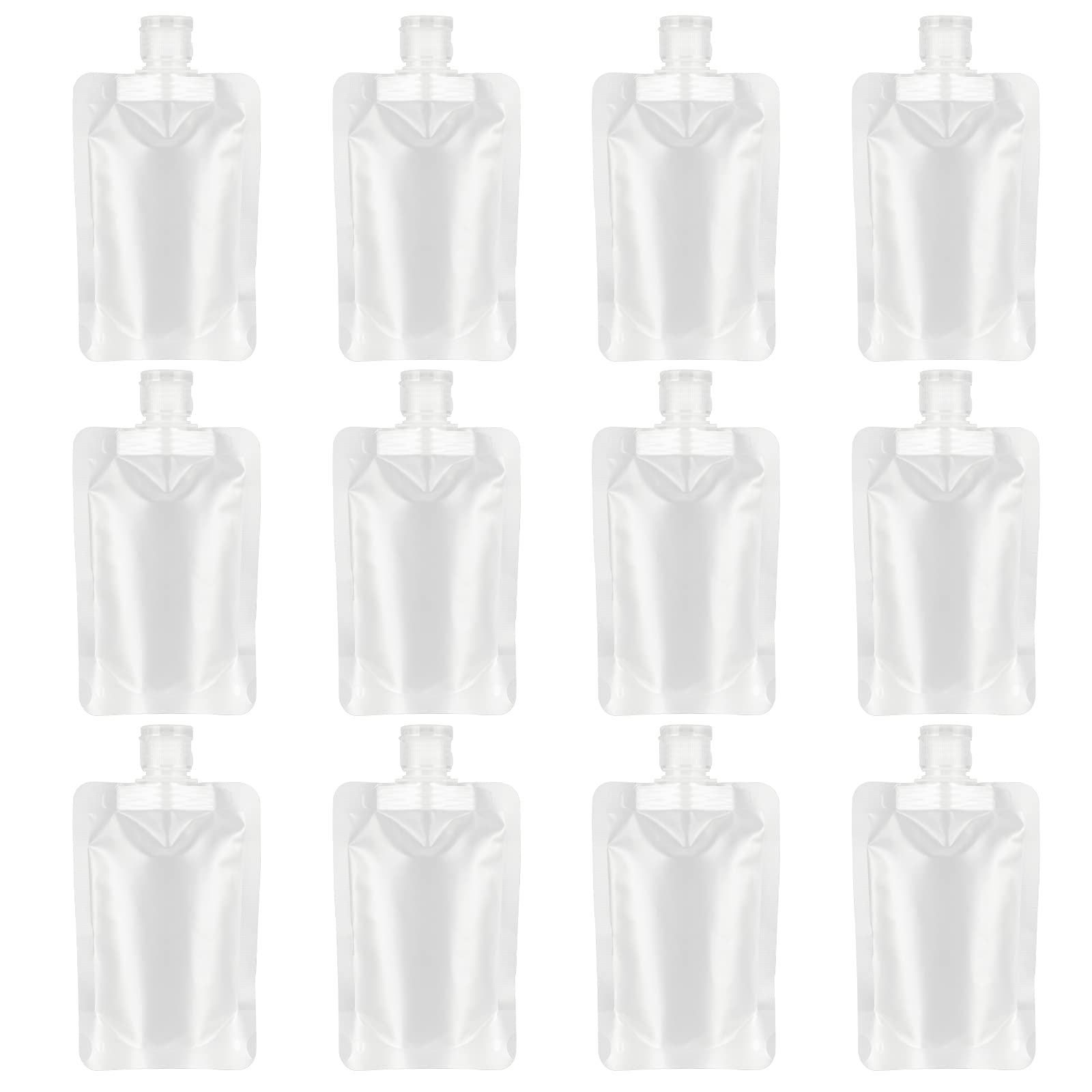 Yasuoa 12 Pieces 100Ml Leakproof Travel Pouches For Toiletries Bulk Travel Size Refillable Squeeze Pouches Containers Tsa Approv