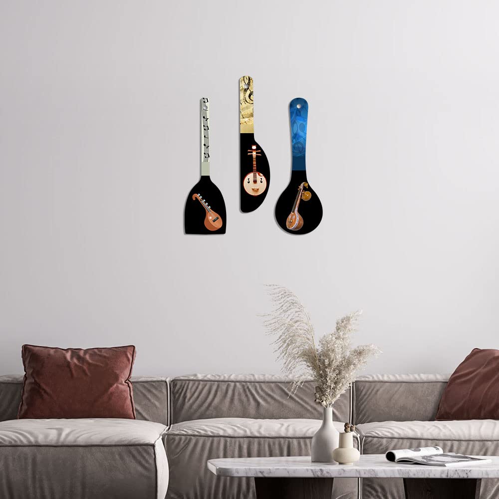 Artvibes Sitar Music Instrument Wooden Wall Hanger for Home | Office | Living Room | Gift | Modern Decoration Items | Kitchen Wa