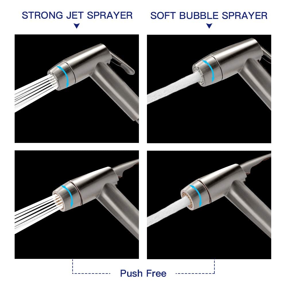 Houtingmaan Kitchen Sink Sprayer Dual Function Kitchen Side Sprayer with Adjustable Flow Controller Kitchen Sprayer Head Replacement Brushed Nickel Side Sprayer for Kitchen Sink with Hose and Holder