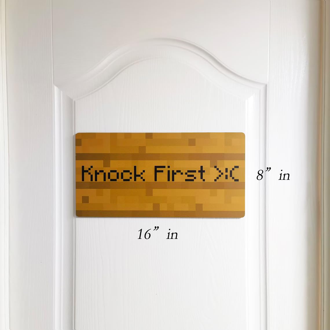 ZASGIFTS MC Pixel Style Door Sign, Wooden Gaming Room Decor,Custom plaques 11.2 x5.6 inches,Birthday Gift,Gifts for Children.