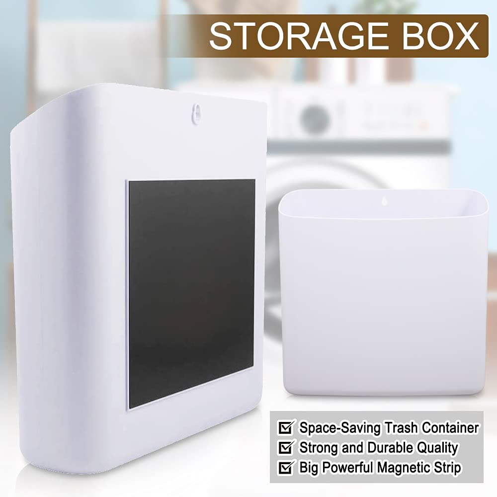 Picowe Magnetic Laundry Storage, 2 Pack Lint Holder Bin For Laundry Room, Space-Saving Trash Container Hanging On Dryer, Washer