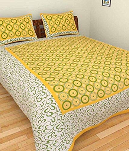 Jaipuri Style Cotton Rajasthani Double Bedsheet Y1 (King Size)