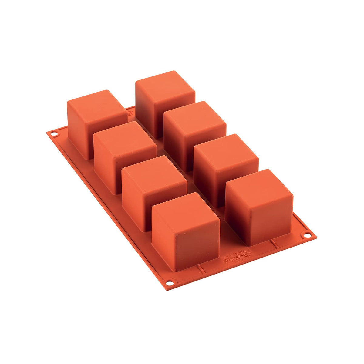 Silikomart Silicone Cube Cake Mould, 50 X 50Mm, Terracotta