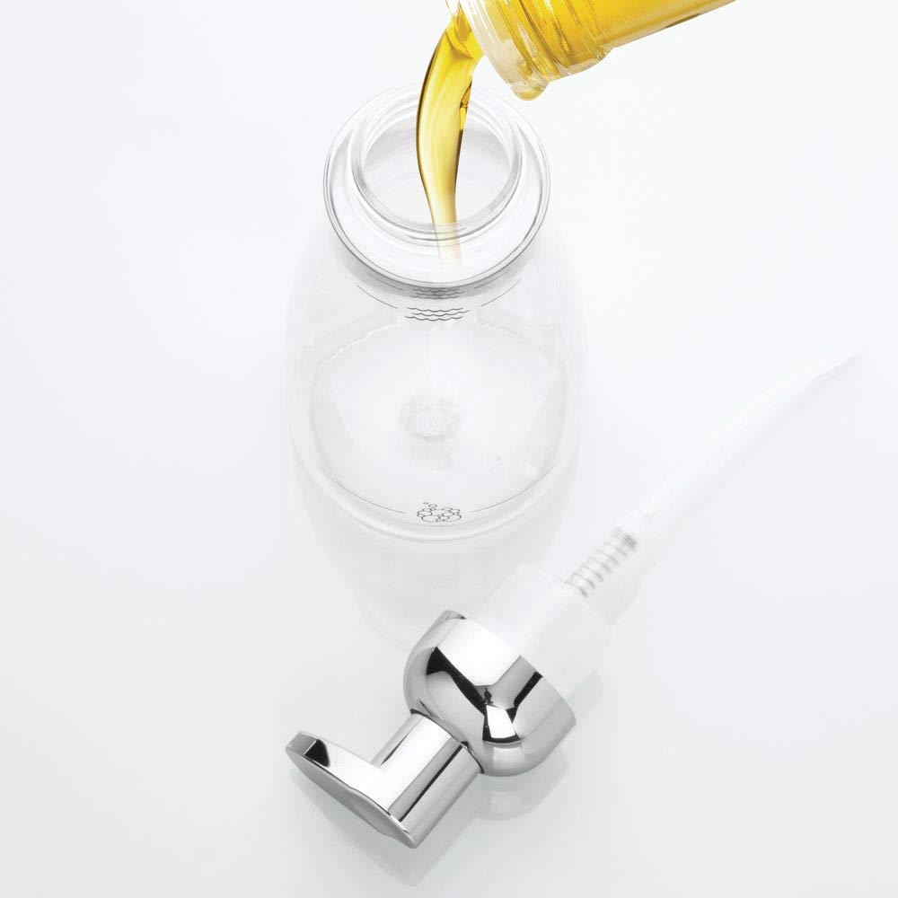 Idesign Bpa-Free Plastic Refillable Foaming Soap Dispenser - 3.12'' X 3.12'' X 7.45'', Clear/Chrome