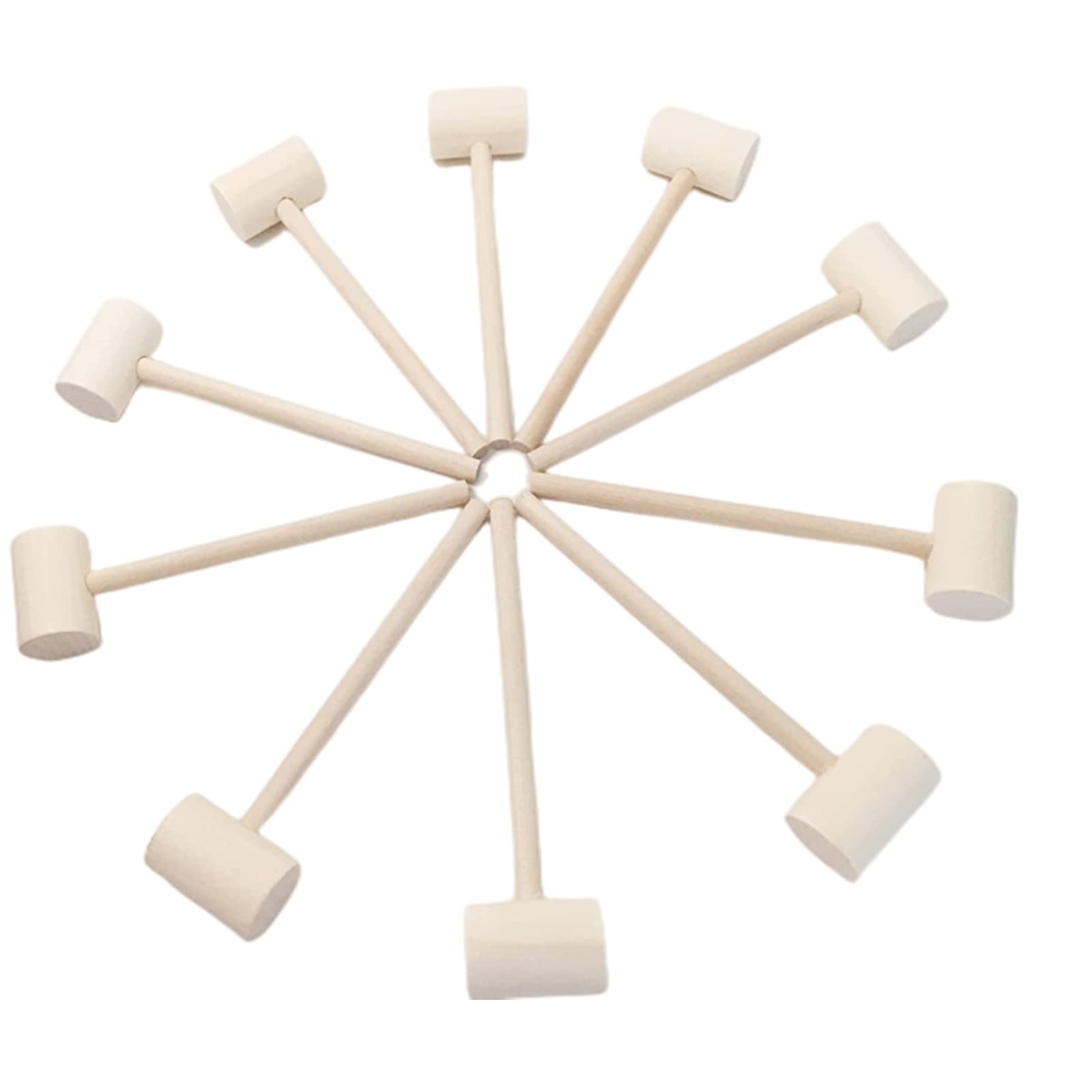 Autupy 20 Pieces Wooden Crab Lobster Seafood Mallets,Wooden Hammer For Chocolate,Breakable Heart Hammer