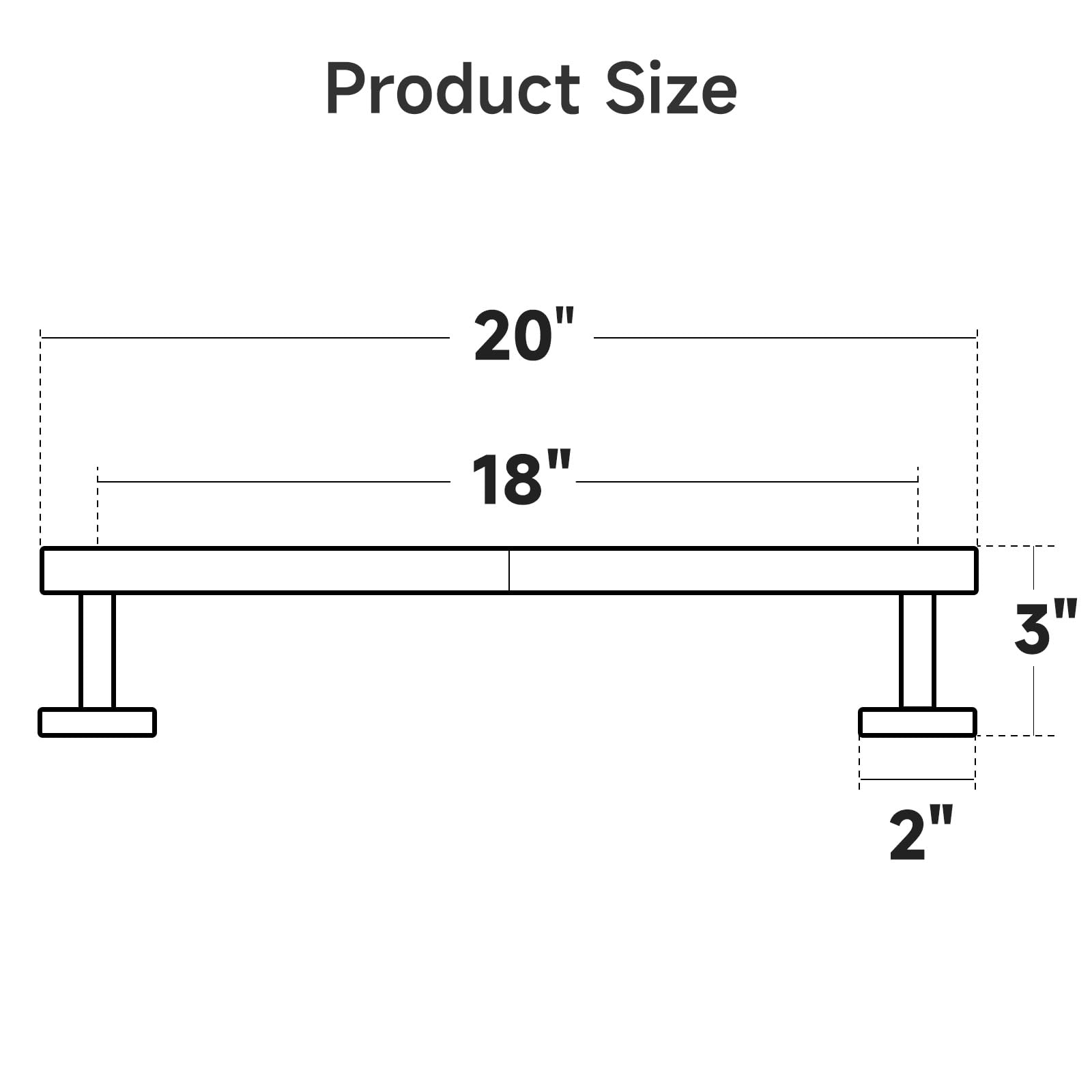 USHOWER Polished Chrome Towel Bar  16-Inch Towel Racks for Bathroom Wall-Mounted  SUS304 Stainless Steel Towel Rod Modern Home Decor (Total Length 18-Inch)