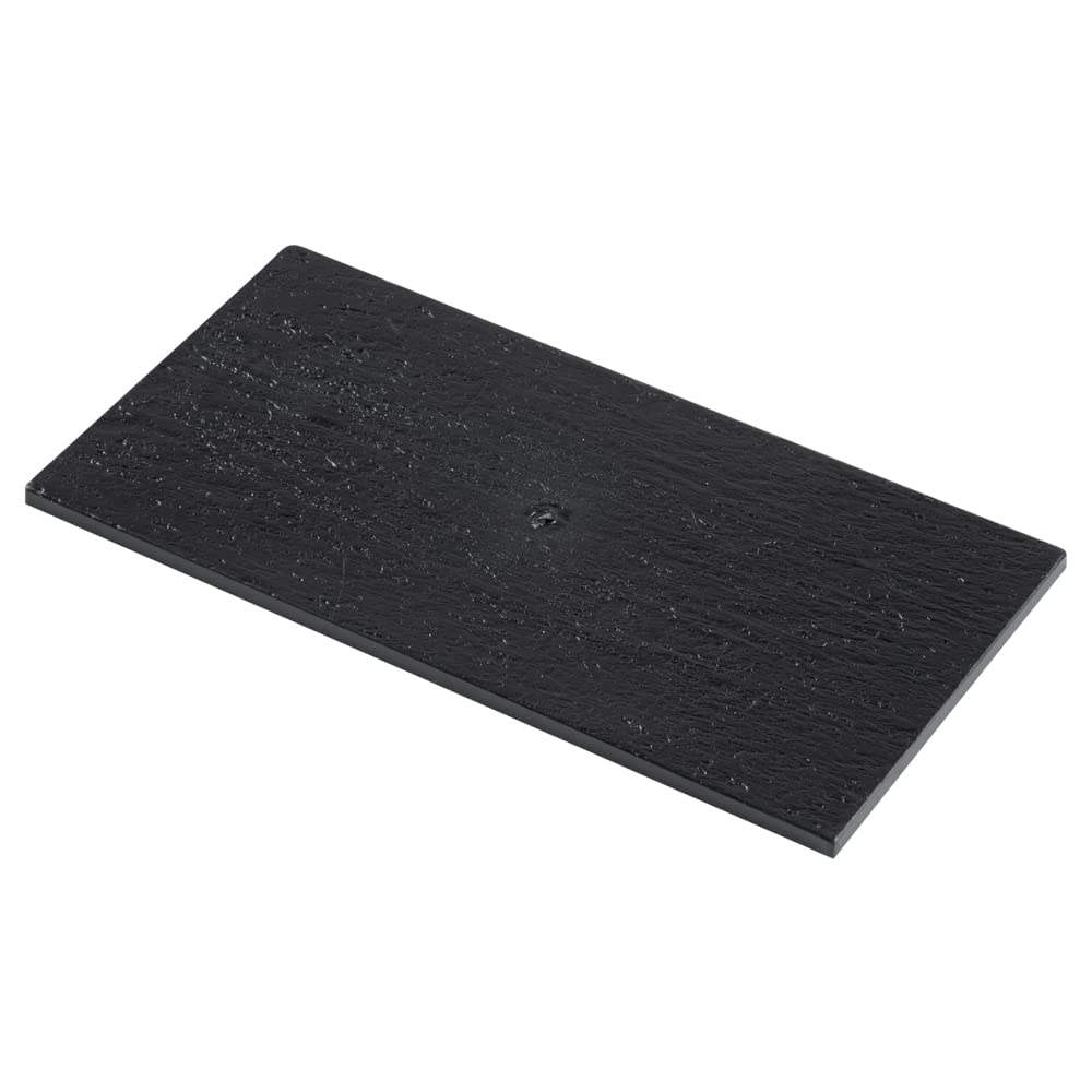 Restaurantware 7 X 3.5 Inch Serving Plates 100 Rectangle Charcuterie Boards - Premium Mimics The Look Of Slate Black Plastic Ser