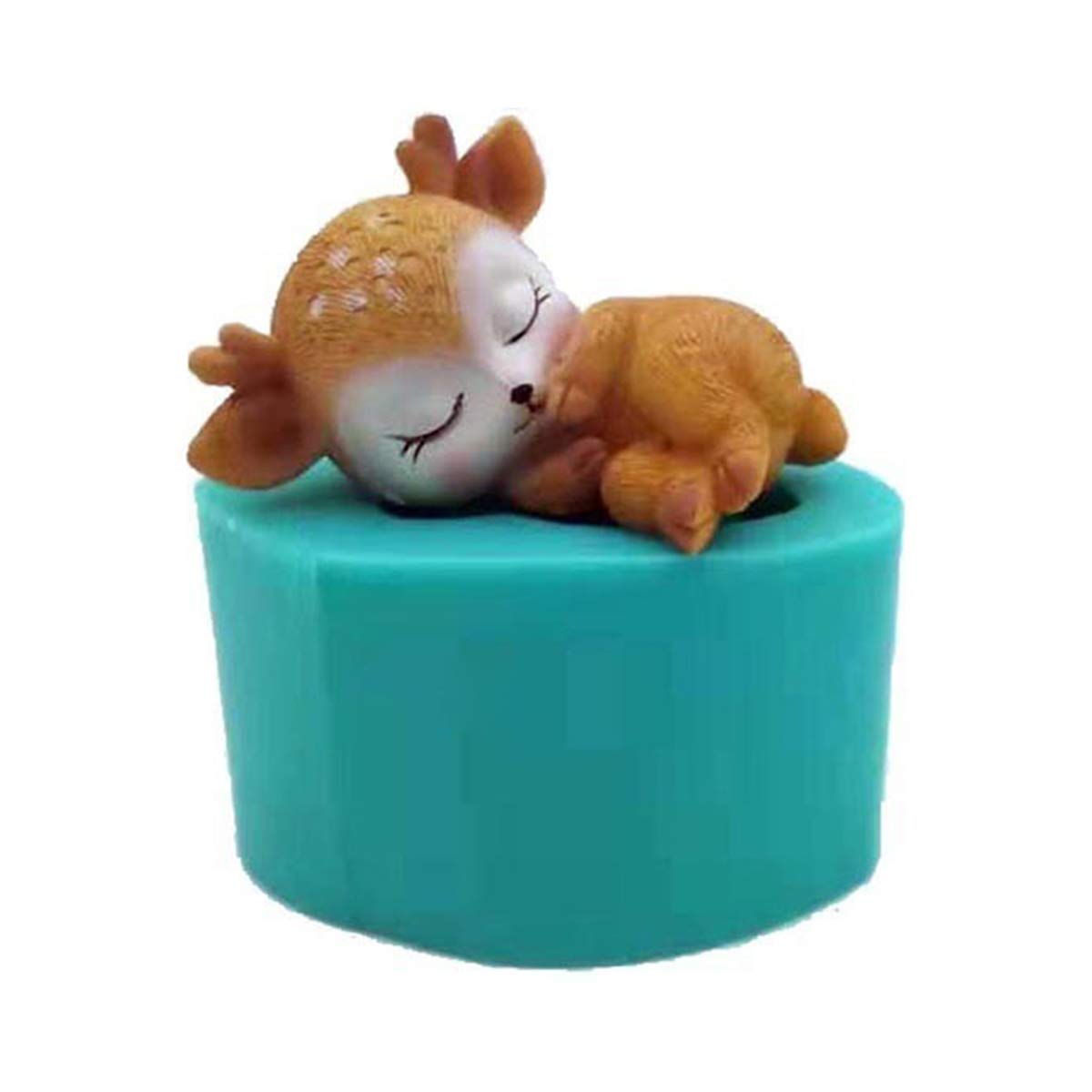 Aibearty Creative Cute 3D Animal Sleeping Deer Mold Diy Resin Mold Chocolate Candy Cupcake Fondant Cake Decoration Tools