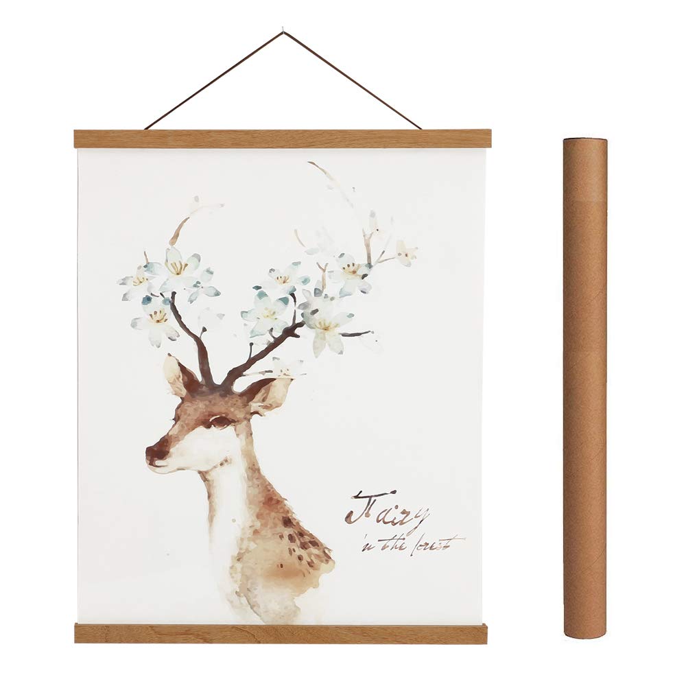 Magnetic Poster Hanger Frame, 26x38 26x37 26x20 Light Wood Wooden Magnet Canvas Artwork Print Dowel Poster Hangers Frames Hangin