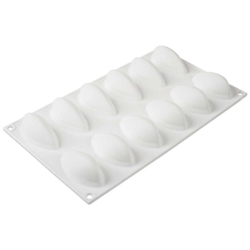 Silikomart Professional White Non-Stick Quenelle Mold 12 Cavities