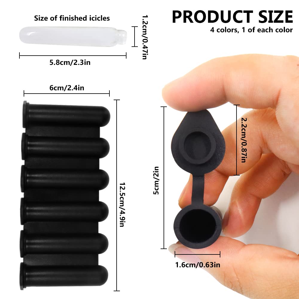 4Colors Mini Ice Cube Stick Tray With Lid, Silicone Ice Tube Making Trays, Ice Cube Molds For Sports And Water Bottles, Easy Pus