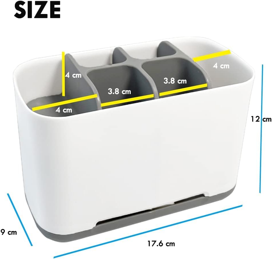 Leawall Toothbrush Holder, Toiletries Holder Stand Plastic Caddy Organizer For Tooth Paste & Tooth Brush | Toiletries Holder Sta