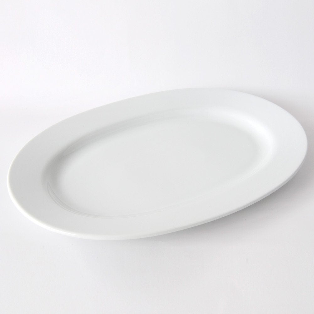 A Di Alessi 14-1/4-Inch By 9-3/4-Inch Platebowlcup Ov.Serving Plate, White Porcelain