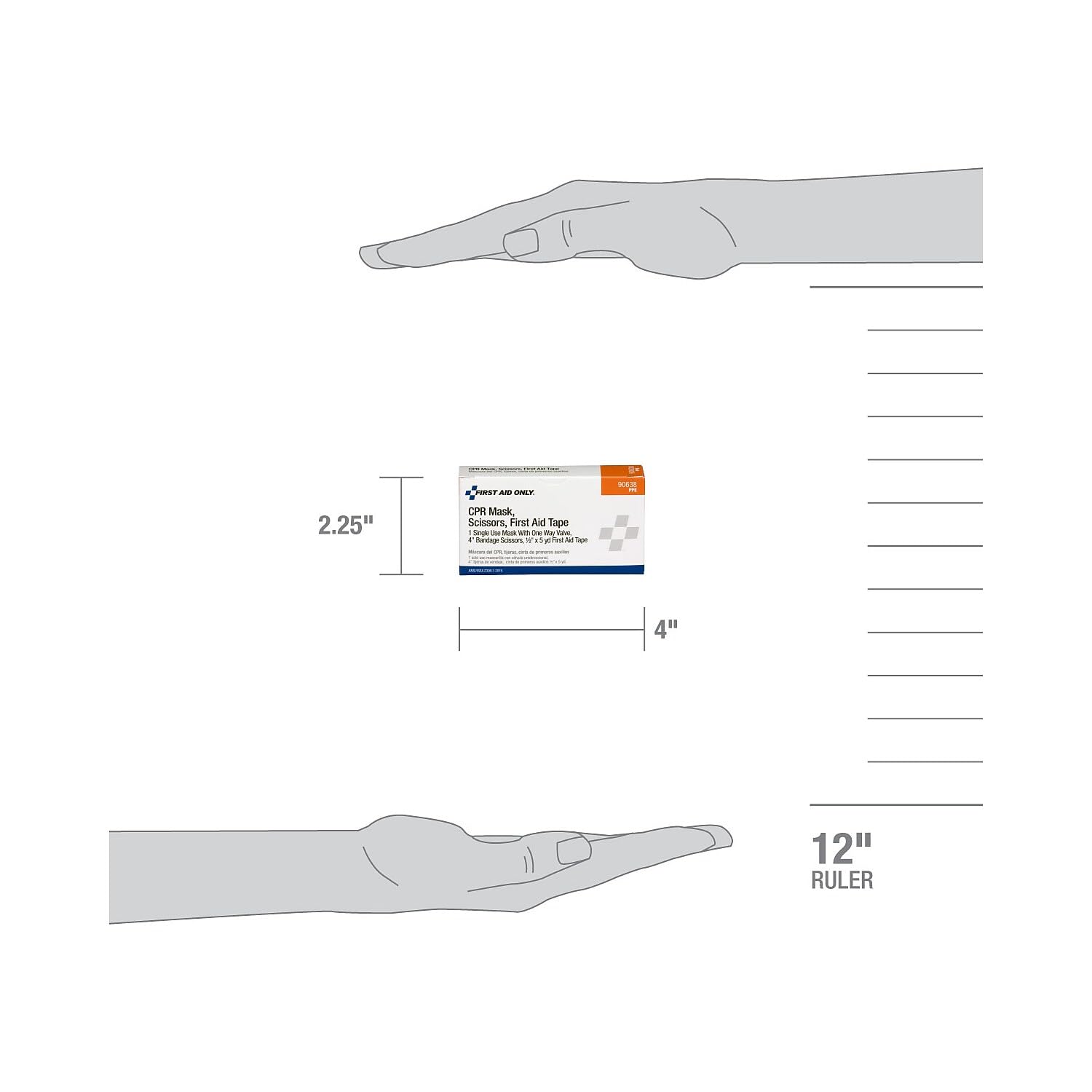 First Aid Only 90638 CPR Mask  Scissors  Tape Roll  1 ea./Box